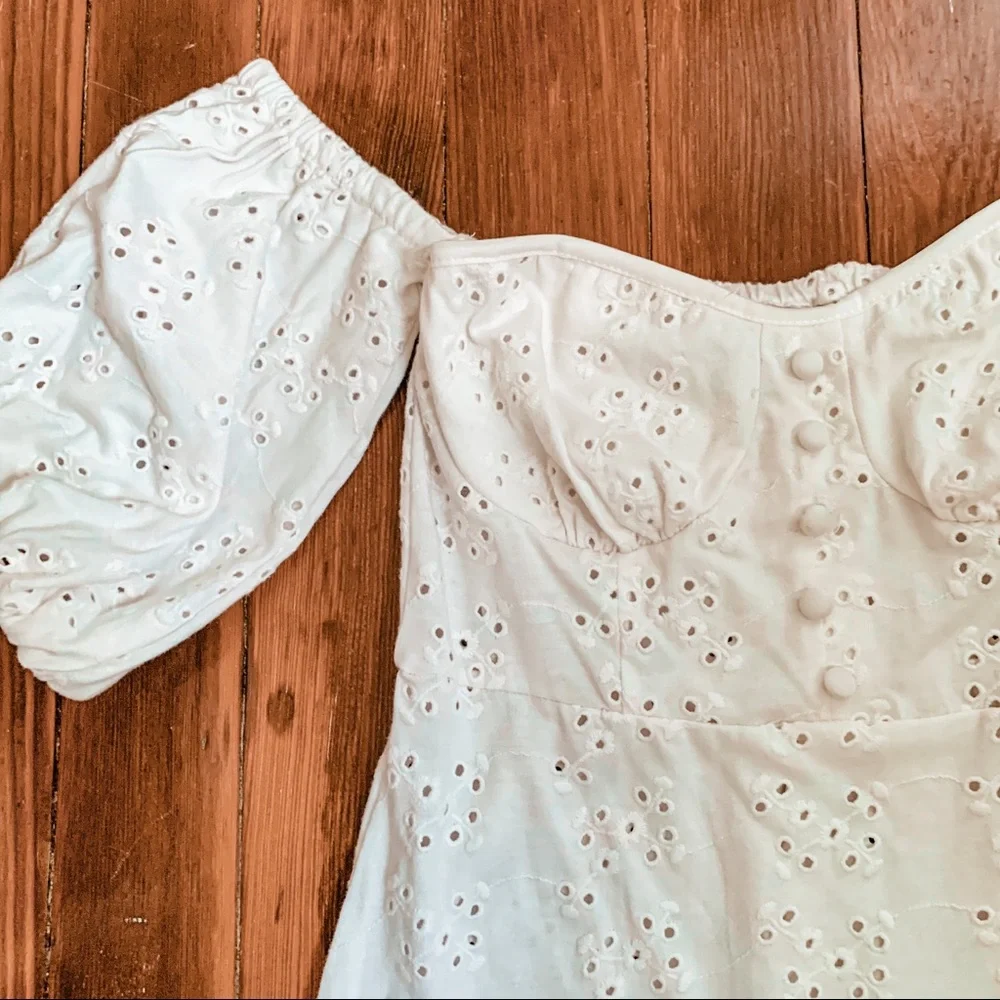 ASOS Design Broderie off the shoulder dress - Picture 1 of 8